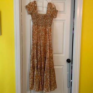 Floral tan / orange sundress